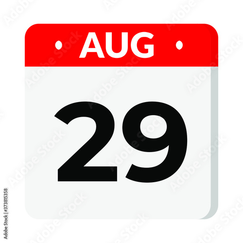 29 August calendar icon