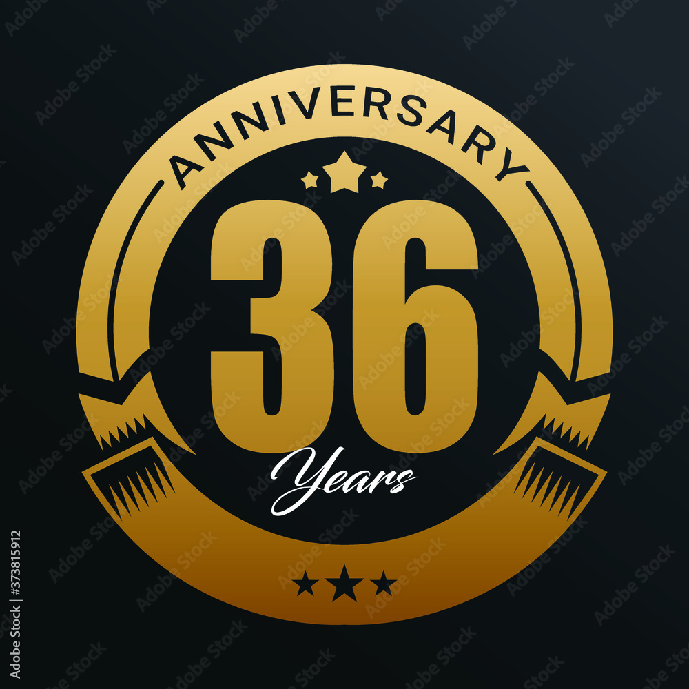 Anniversary logo,  Year Anniversary logo design celebration, luxurious golden color logo. 