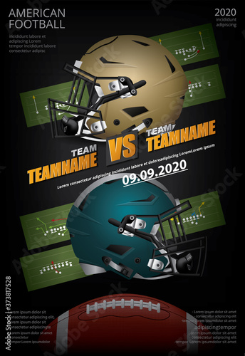 American football Poster Vector Illustration