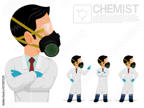 Isolated chemist on white background