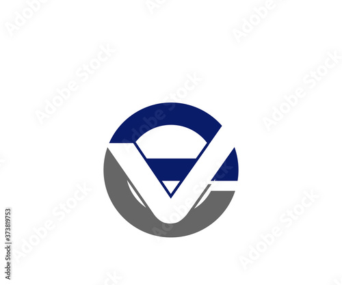 Initials logo e v icon logo design template