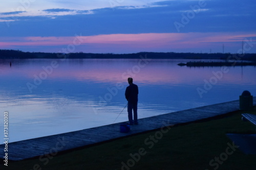 Fishing at sunset © anbowley