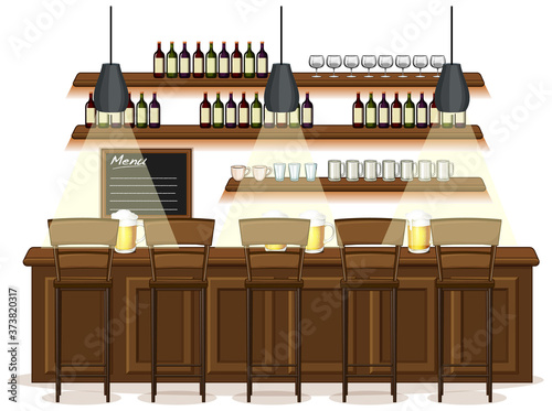 Pub and restaurant background scene