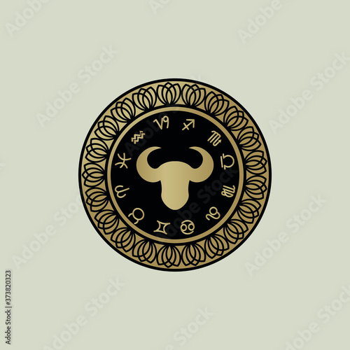 Abstract Taurus zodiac logo. vector of Taurus zodiac sign