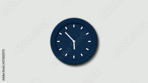 Amazing aqua dark counting down clock icon on white background,12 hours clock icon