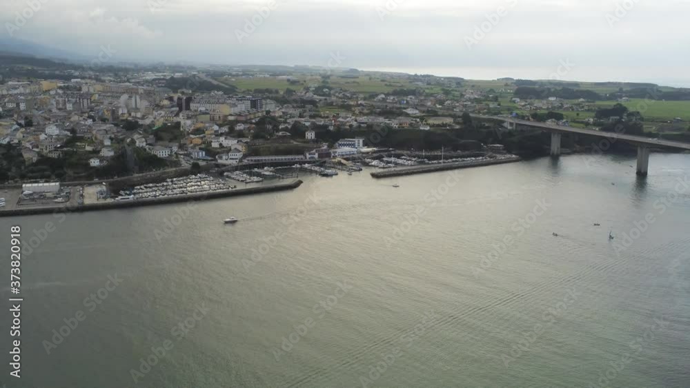 Figueras, coastal village in Asturias and Ribadeo, Lugo. Galicia,Spain. Aerial Drone Footage Figueras, coastal village in Asturias and Ribadeo, Lugo. Galicia,Spain. Aerial Drone Footage