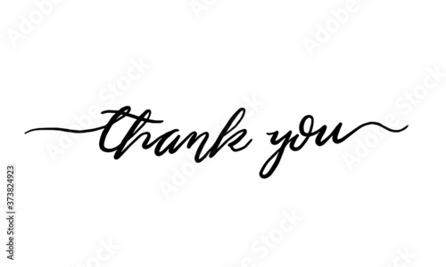 thank you lettering hand drawn vector