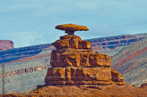USA, Utah. Mexican Hat, a sombrero shaped rock. photo