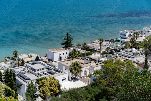 Panoramic view of seaside in Gammarth. Tunisia  North Africa