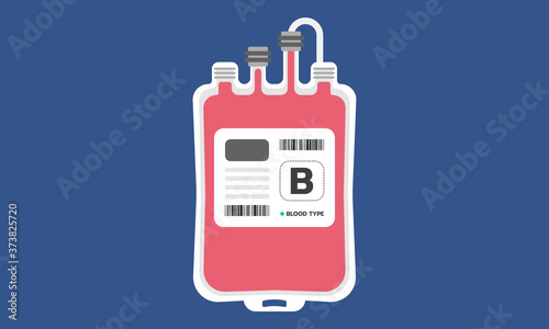 Graphic illustration about Type B of blood bag , Health care, Medical equipment. Flat design