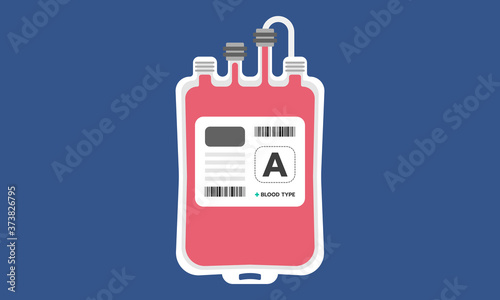 Graphic illustration about Type A of blood bag , Health care, Medical equipment. Flat design