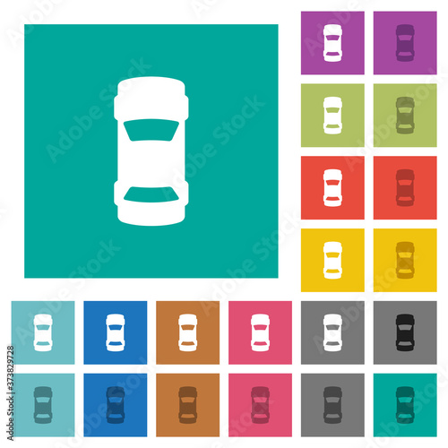 Car dashboard indicator square flat multi colored icons