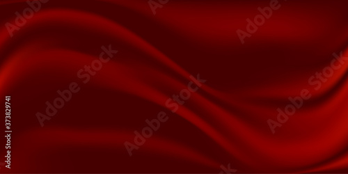 Red Silk Fabric Abstract Background, Vector Illustration