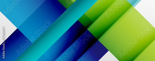 Geometric abstract backgrounds with shadow lines, modern forms, rectangles, squares and fluid gradients. Bright colorful stripes cool backdrops