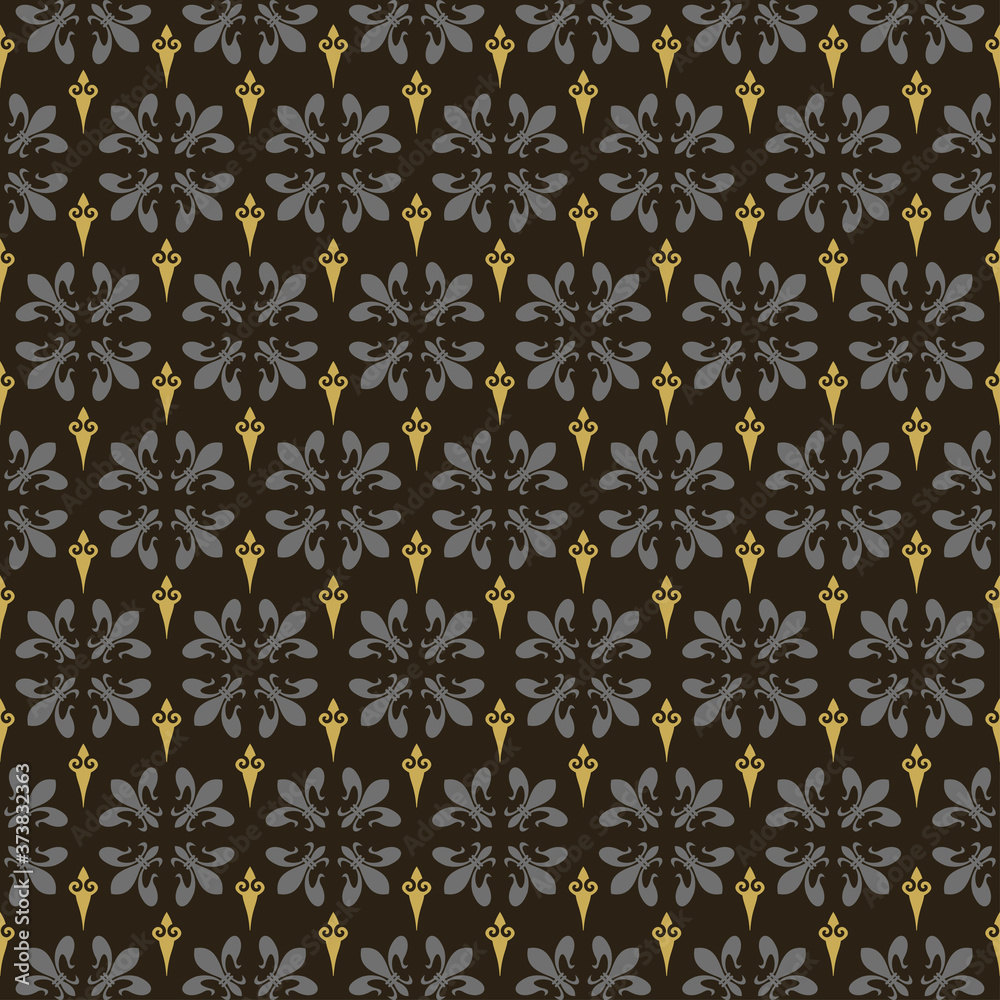 Dark floral pattern. Seamless background. Tile ornament. Perfect for your design: fabric, wallpaper, background image, wrapping paper