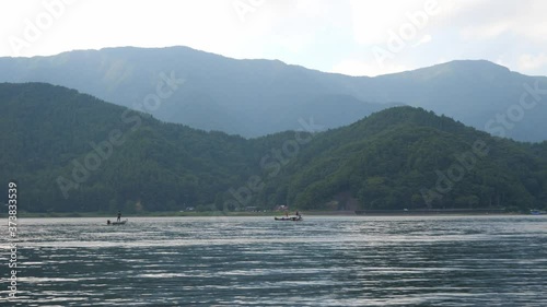 The beautiful scenery around lake Kawaguchiko and Mt. Fuji in Yamanashi prefecture, Japan.