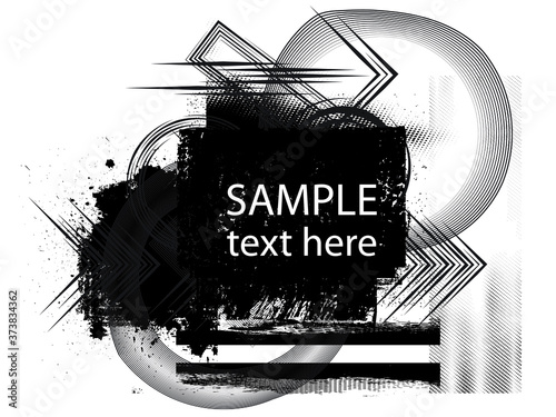 Minimalistic Creative concept . Flat style . Geometric lines and design textured elements form unusual shape . Vector abstract grunge background . Dynamic banner .