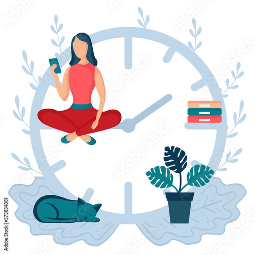 woman sitting clock arrows 4