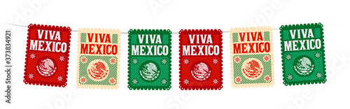 Viva Mexico Mexican holiday vector, street decoration, master collection. photo