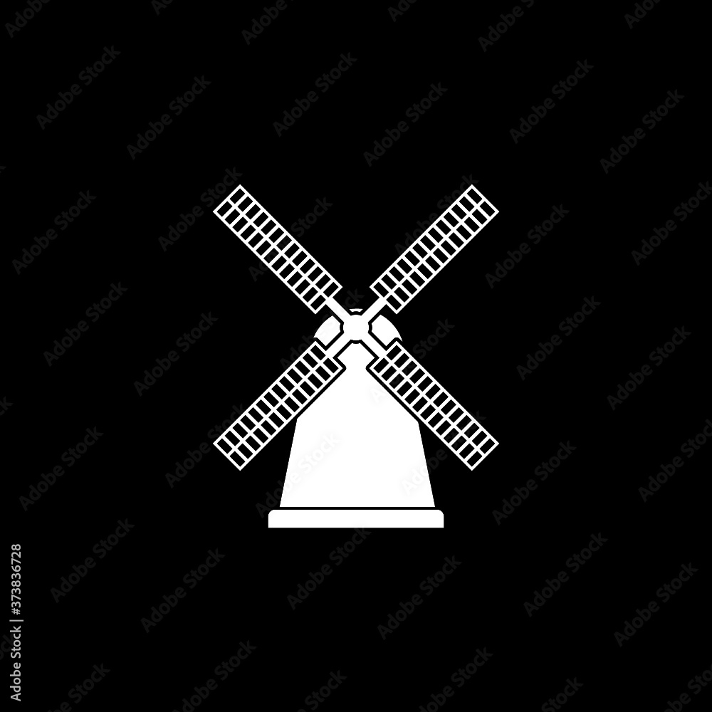 Windmill icon isolated on dark background Windmill icon isolated on dark background