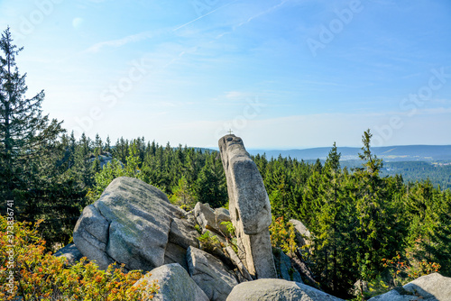 Nusshardt im Fichtelgebirge mit Felsen im Sommer photo