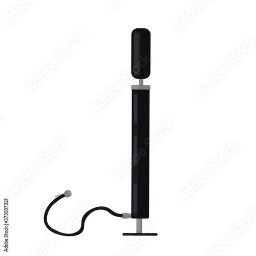 manual air pump against white background, abstract vector art illustration.