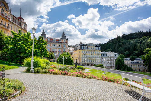 Spa architecture - summer time in Marianske Lazne (Marienbad) - Czech Republic photo