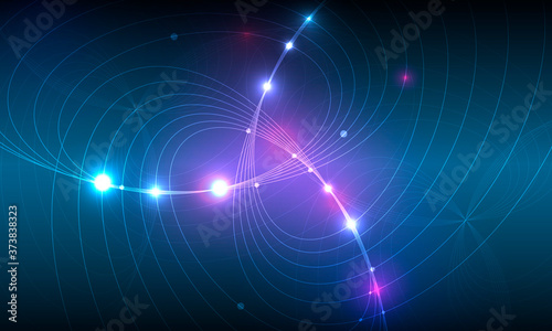 Vector abstract bright rounded lines. Space design illustration