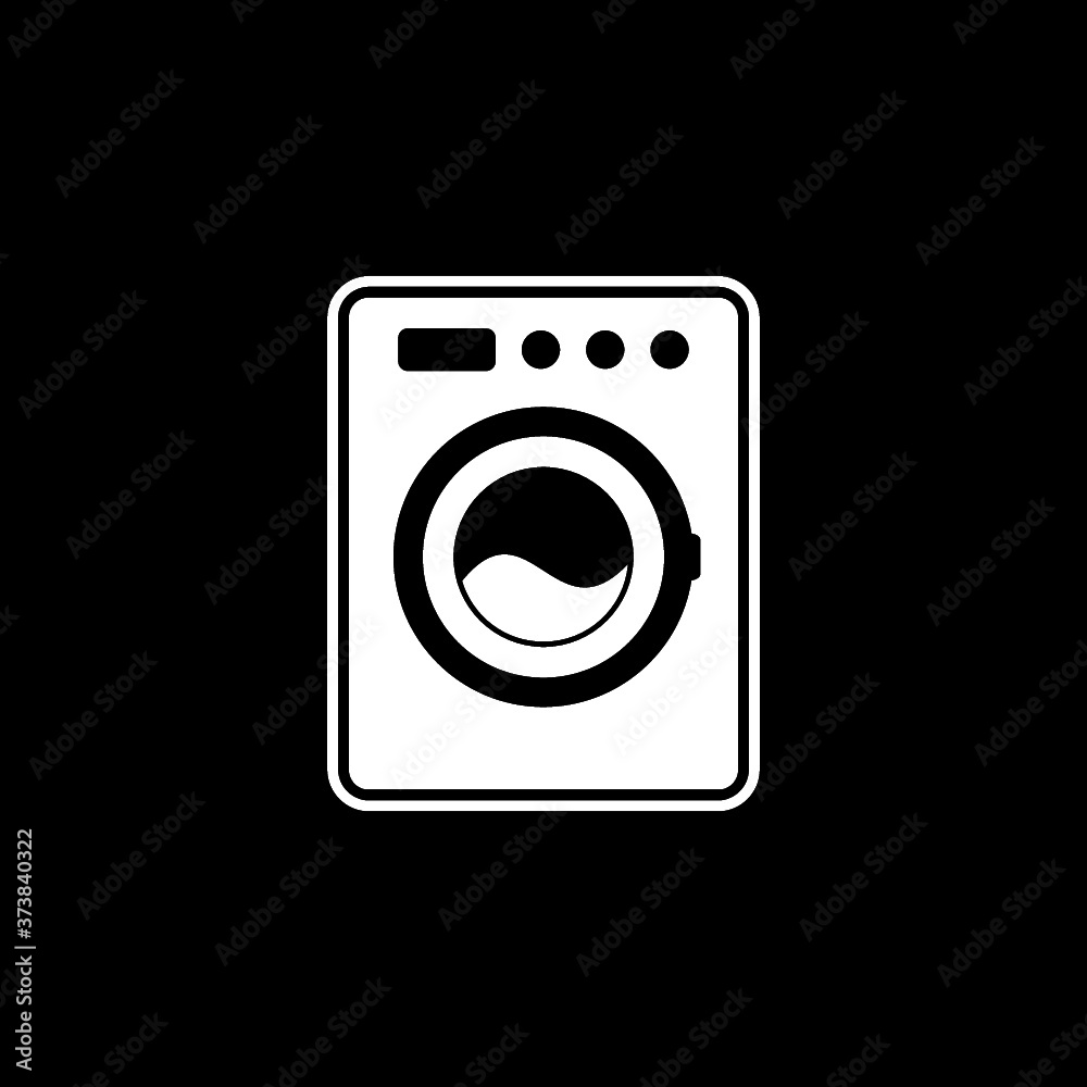 Washing machine icon isolated on dark background 