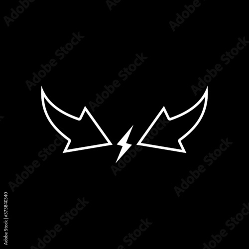 Conflict icon symbol isolated on dark background