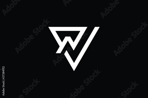 Minimal Innovative Initial VN logo and NV logo. Letter VN NV creative elegant Monogram. Premium Business logo icon. White color on black background