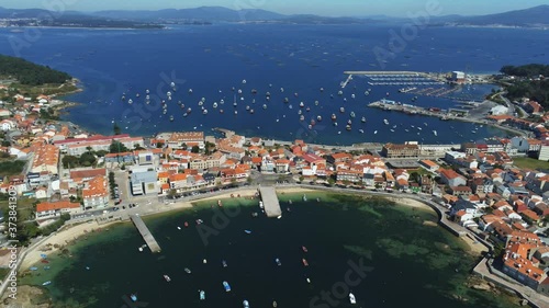 Arousa Island. Pontevedra. Galicia,Spain. Aerial Drone Footage