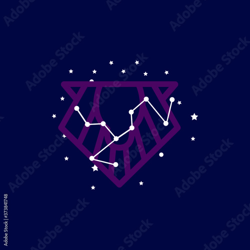 Leo zodiac sign logo. vector illustration. 