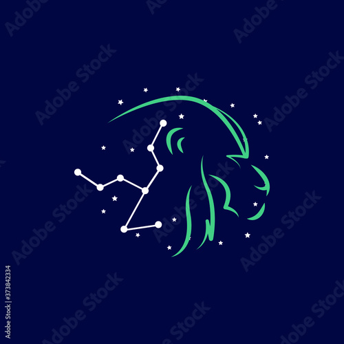 Leo zodiac sign logo. vector illustration. 