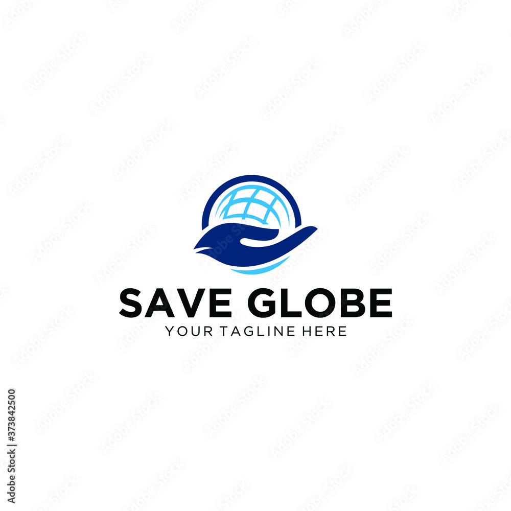 save earth logo design template. save globe logo vector icon save earth logo design template. save globe logo vector icon