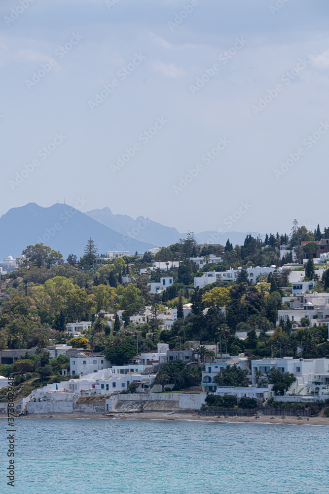 Obraz premium Panoramic view of seaside in Gammarth. Tunisia, North Africa