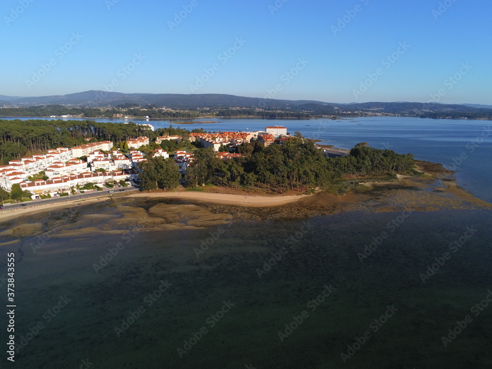 La Toja. Beautiful Island of Coruna. Galicia,Spain. Aerial Drone  Photo