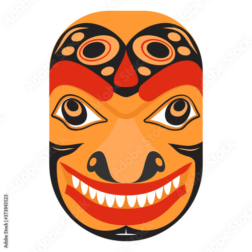 Vector of cultural face mask, used as as a ceremonial costume 