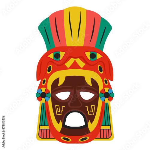 
A flat vector design of africal tribal mask, face mask 
 photo