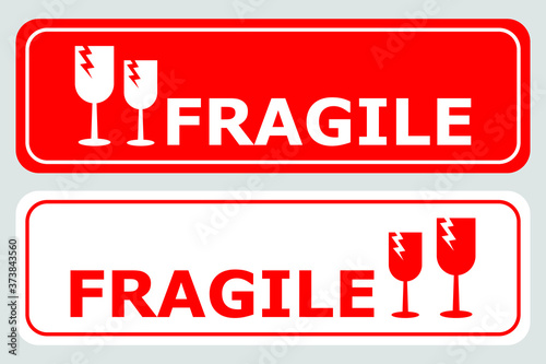 Fragile, Handle with Care or Package Label stickers set. Banner format. EPS 10 vectors.
