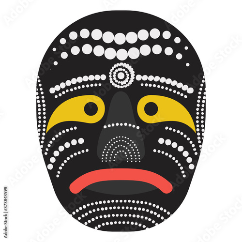 
Vector of cultural face mask, used as as a ceremonial costume 
