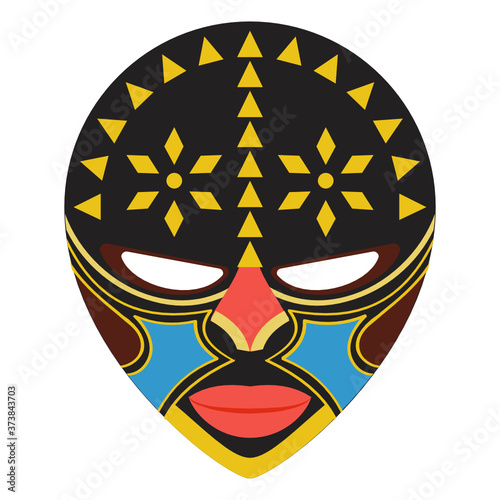 
African tribal mask, flat design of kwele mask vector 
 photo