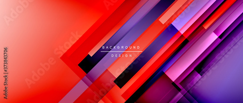 Dynamic lines on fluid color gradient. Trendy geometric abstract background for your text, logo or graphics