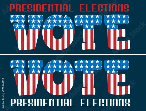 2020 United States of America Presidential election vote banner. Vector vote background for US presidential election