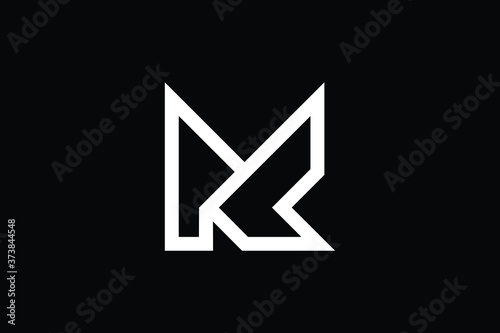Minimal Innovative Initial mk logo and km logo. Letter mk km creative elegant Monogram. Premium Business logo icon. White color on black background