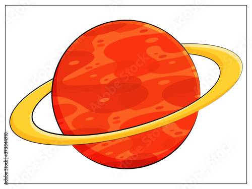 Vector red Planet Ring icon. Vector Flat illustration of Saturn Planet Ring for web design, logo, icon, app, UI