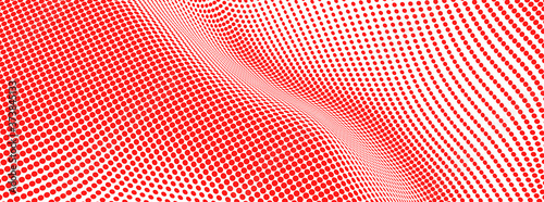 Wavy surface with optical illusion. Abstract polka dots pattern. Vector illustration.