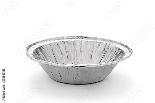 Aluminum foil baking cup isolated on the white background