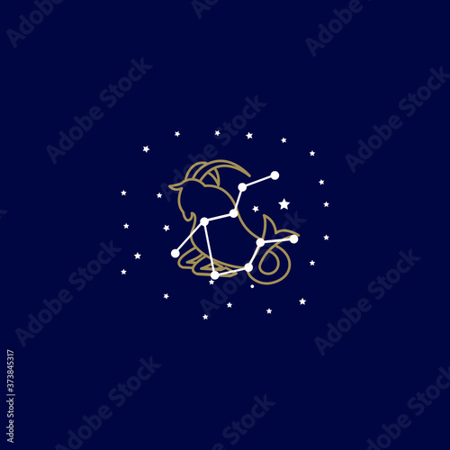 zodiac capricorn logo illustration. zodiac sign Capricorn.