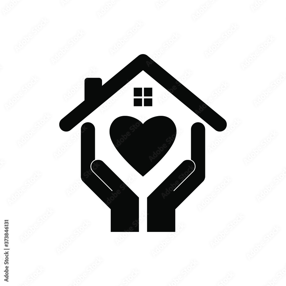Hands holding house with heart icon vector Stock Vector | Adobe Stock
